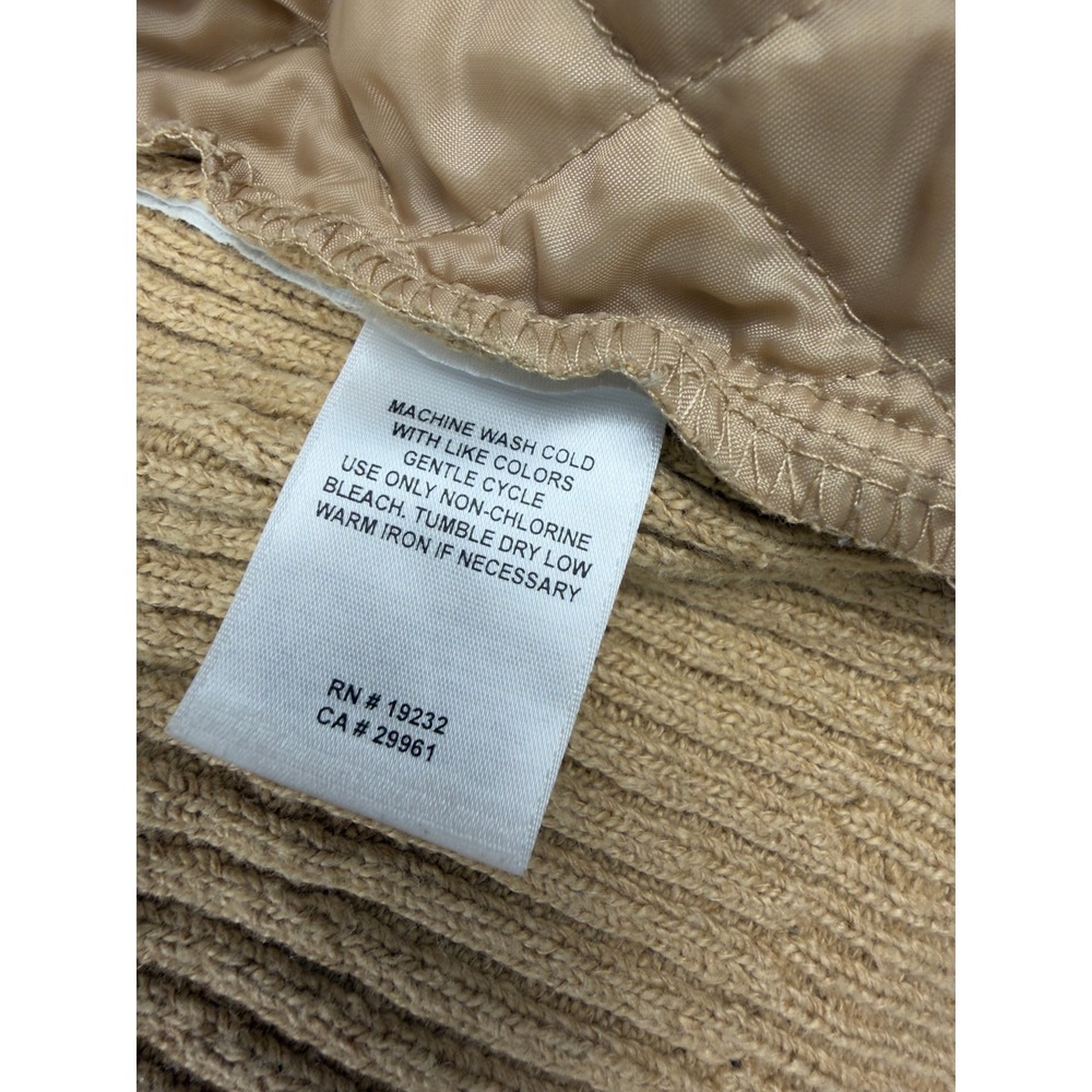 VTG Alfred Dunner Womens Tan Quilted Ribbed Knit Zip Front Vest Size 14 Camel - Picture 6 of 7